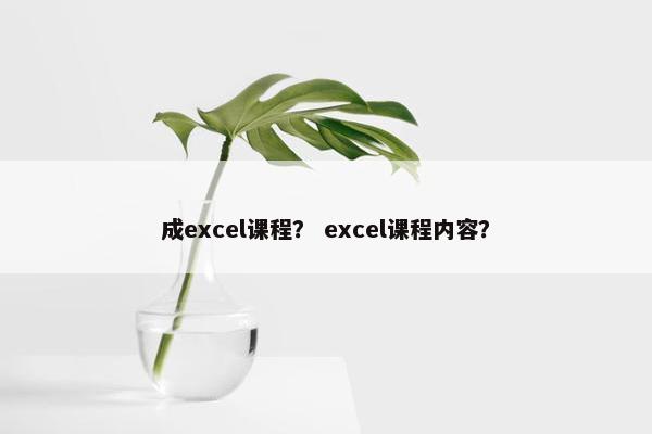 成excel课程？ excel课程内容？