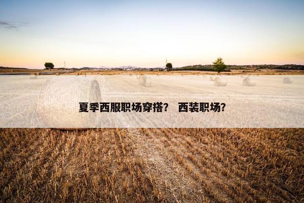 夏季西服职场穿搭？ 西装职场？