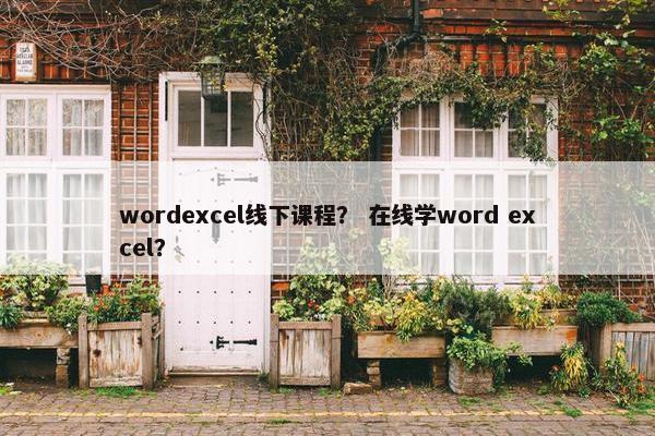 wordexcel线下课程？ 在线学word excel？