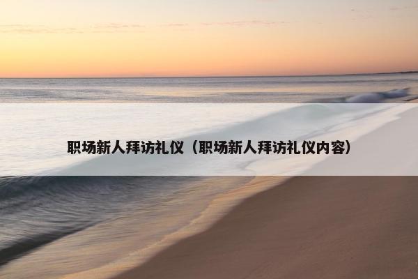 职场新人拜访礼仪（职场新人拜访礼仪内容）