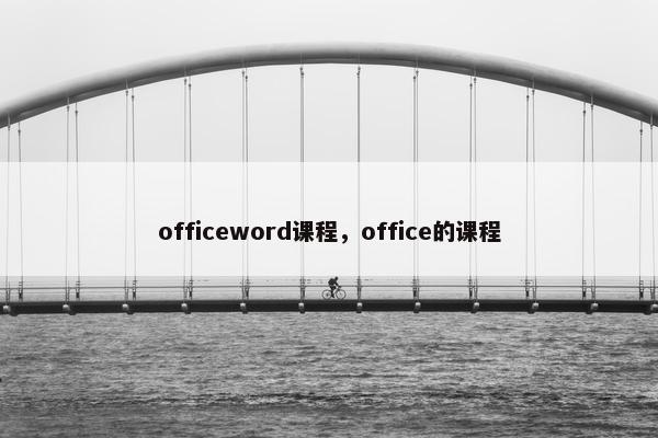 officeword课程，office的课程