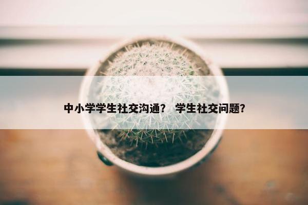 中小学学生社交沟通？ 学生社交问题？