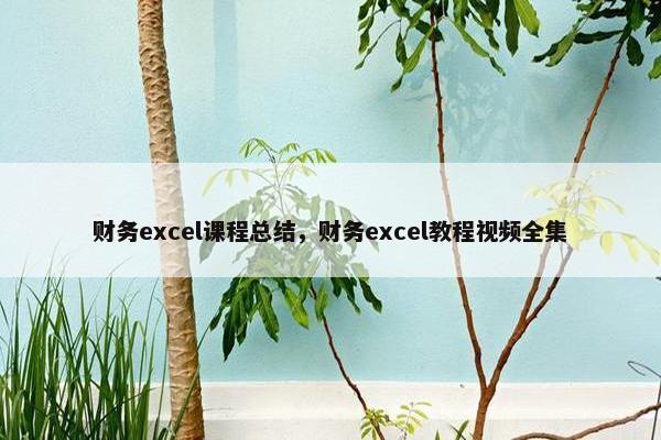 财务excel课程总结，财务excel教程视频全集