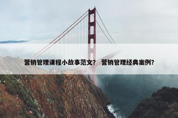 营销管理课程小故事范文？ 营销管理经典案例？