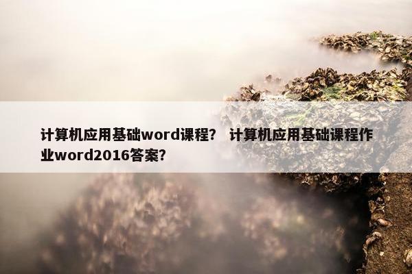 计算机应用基础word课程？ 计算机应用基础课程作业word2016答案？
