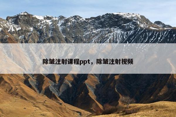 除皱注射课程ppt，除皱注射视频