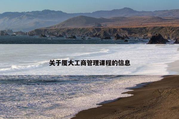 关于厦大工商管理课程的信息