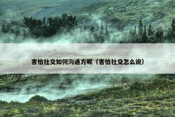 害怕社交如何沟通方呢（害怕社交怎么说）