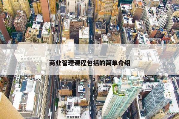 商业管理课程包括的简单介绍