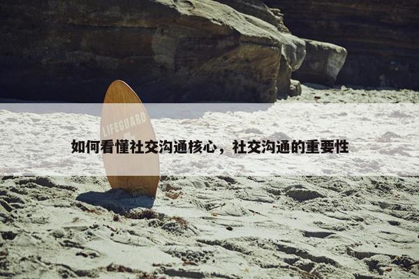 如何看懂社交沟通核心，社交沟通的重要性