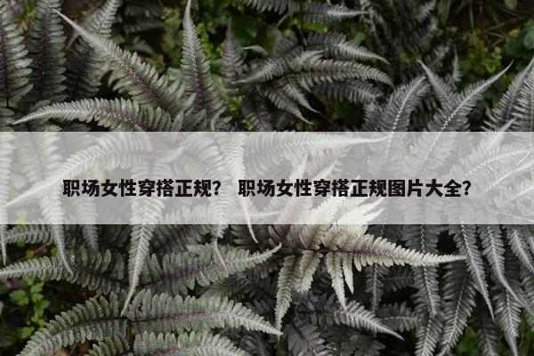 职场女性穿搭正规？ 职场女性穿搭正规图片大全？