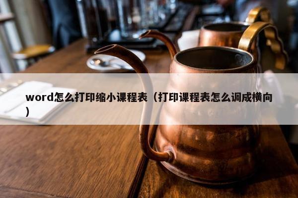 word怎么打印缩小课程表（打印课程表怎么调成横向）