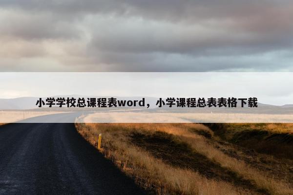 小学学校总课程表word，小学课程总表表格下载