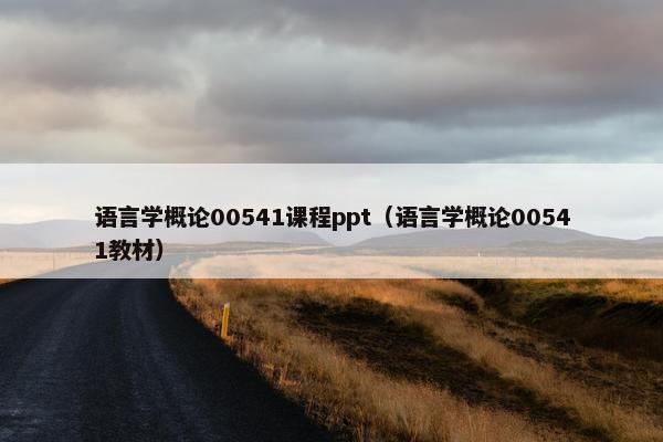 语言学概论00541课程ppt（语言学概论00541教材）