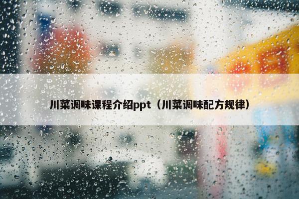 川菜调味课程介绍ppt（川菜调味配方规律）
