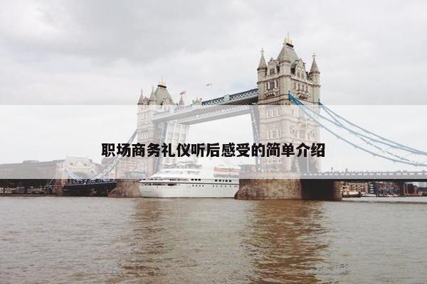 职场商务礼仪听后感受的简单介绍