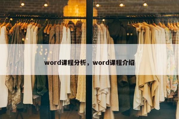 word课程分析，word课程介绍