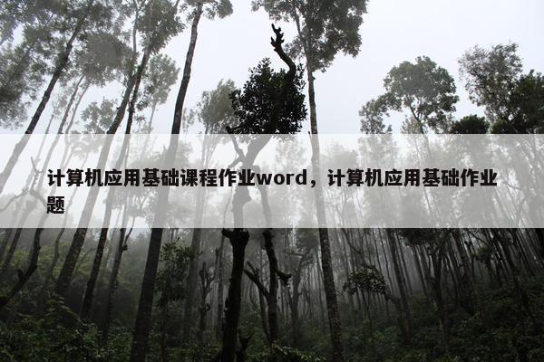 计算机应用基础课程作业word，计算机应用基础作业题