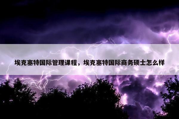 埃克塞特国际管理课程，埃克塞特国际商务硕士怎么样
