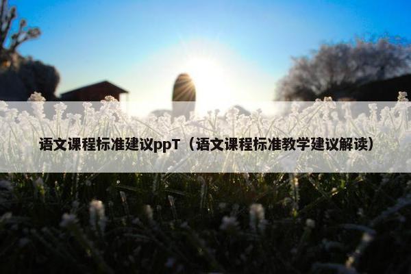 语文课程标准建议ppT（语文课程标准教学建议解读）