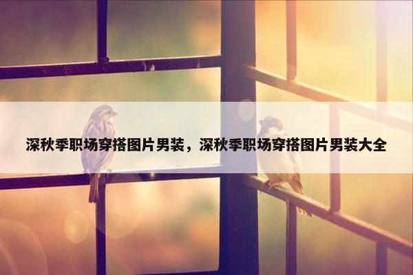 深秋季职场穿搭图片男装，深秋季职场穿搭图片男装大全