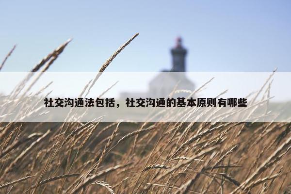 社交沟通法包括，社交沟通的基本原则有哪些