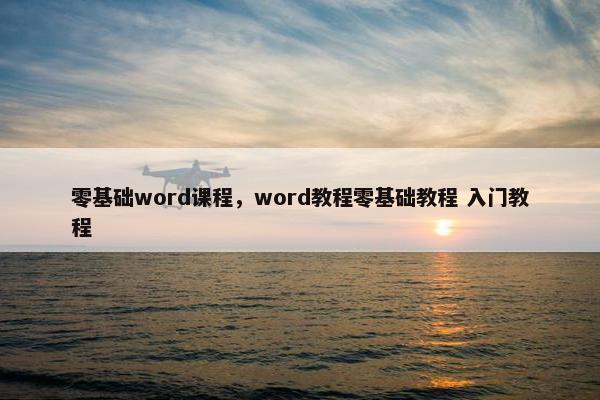 零基础word课程，word教程零基础教程 入门教程