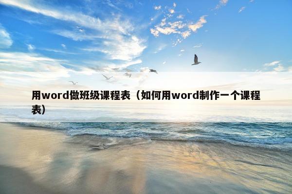 用word做班级课程表（如何用word制作一个课程表）
