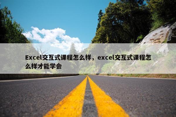 Excel交互式课程怎么样，excel交互式课程怎么样才能学会