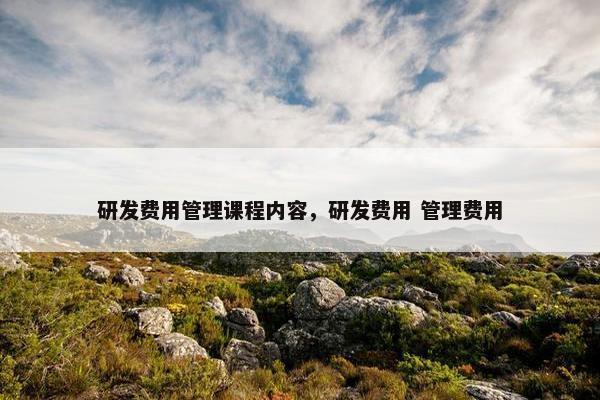 研发费用管理课程内容，研发费用 管理费用