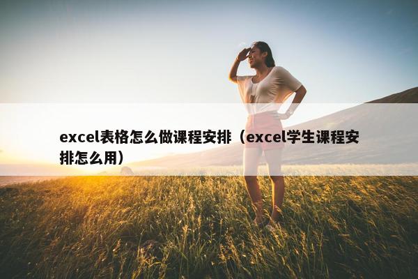 excel表格怎么做课程安排（excel学生课程安排怎么用）