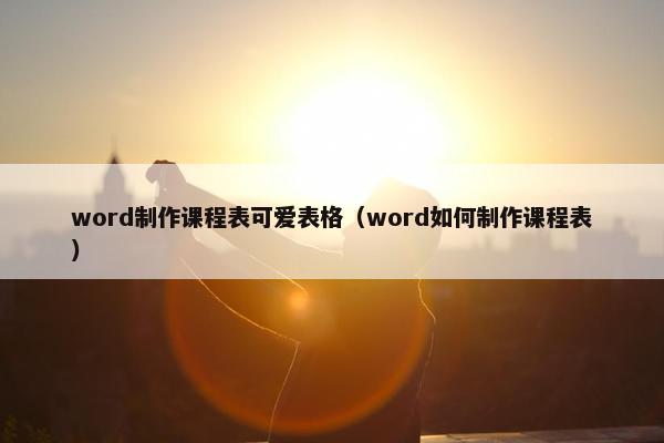 word制作课程表可爱表格（word如何制作课程表）