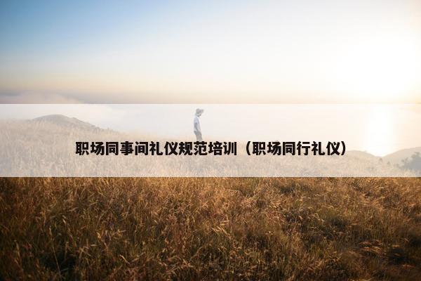 职场同事间礼仪规范培训（职场同行礼仪）