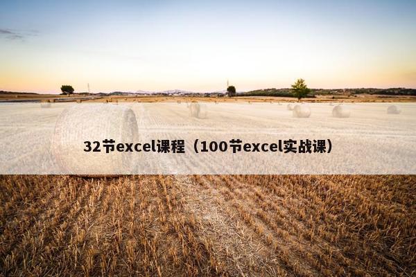 32节excel课程（100节excel实战课）