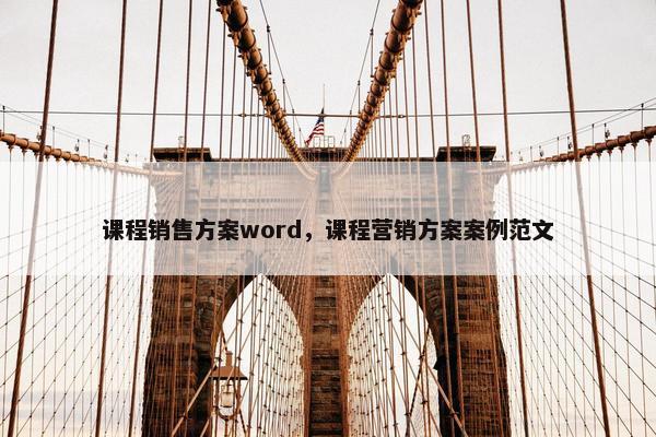 课程销售方案word，课程营销方案案例范文