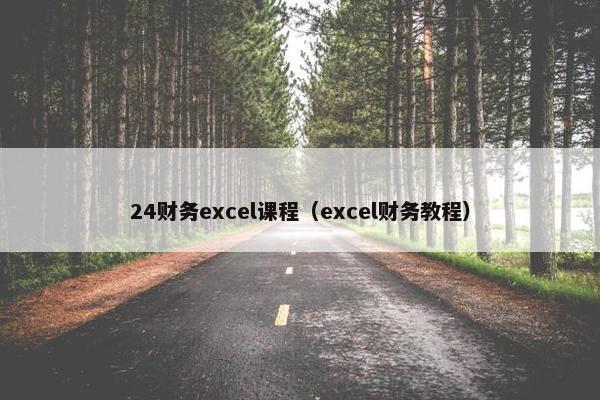 24财务excel课程（excel财务教程）