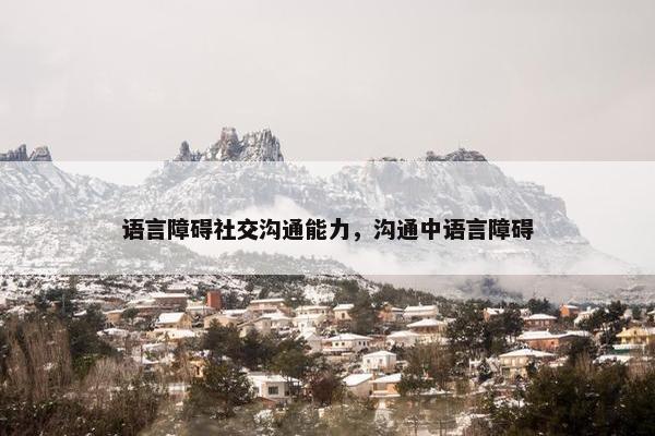 语言障碍社交沟通能力，沟通中语言障碍