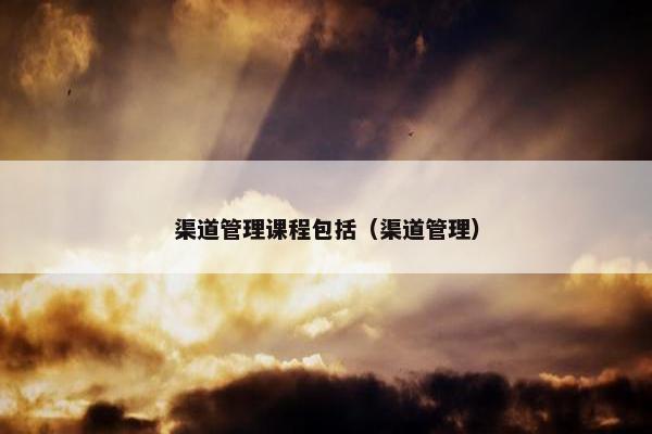 渠道管理课程包括（渠道管理）