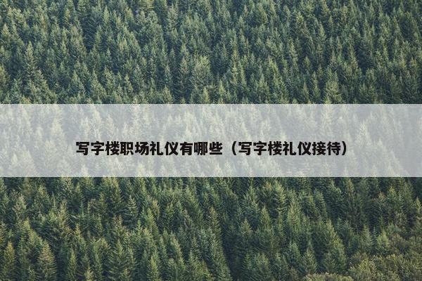 写字楼职场礼仪有哪些（写字楼礼仪接待）