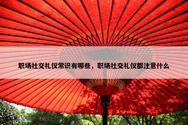 职场社交礼仪常识有哪些，职场社交礼仪都注意什么