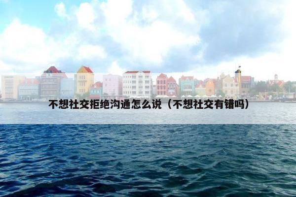 不想社交拒绝沟通怎么说（不想社交有错吗）