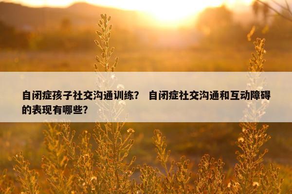 自闭症孩子社交沟通训练？ 自闭症社交沟通和互动障碍的表现有哪些？
