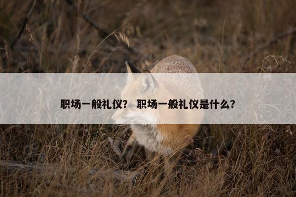 职场一般礼仪？ 职场一般礼仪是什么？