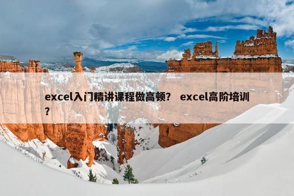 excel入门精讲课程做高顿？ excel高阶培训？