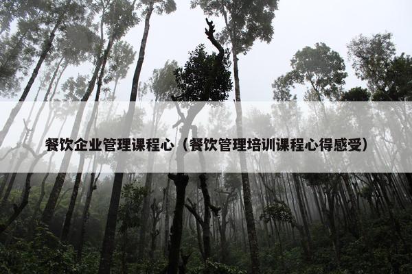 餐饮企业管理课程心（餐饮管理培训课程心得感受）