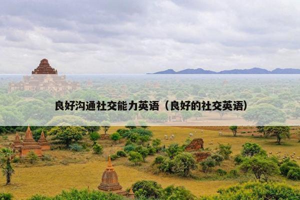 良好沟通社交能力英语（良好的社交英语）