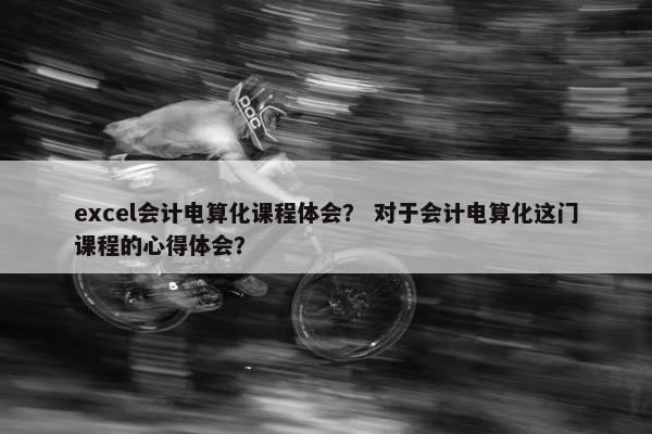 excel会计电算化课程体会？ 对于会计电算化这门课程的心得体会？