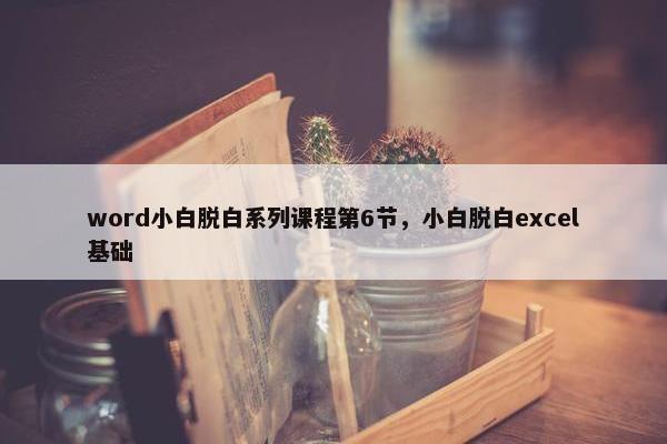 word小白脱白系列课程第6节，小白脱白excel基础