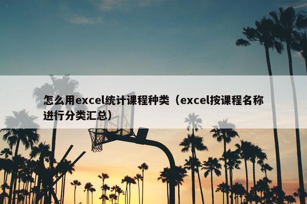 怎么用excel统计课程种类（excel按课程名称进行分类汇总）