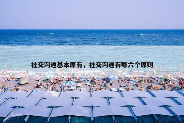 社交沟通基本原有，社交沟通有哪六个原则
